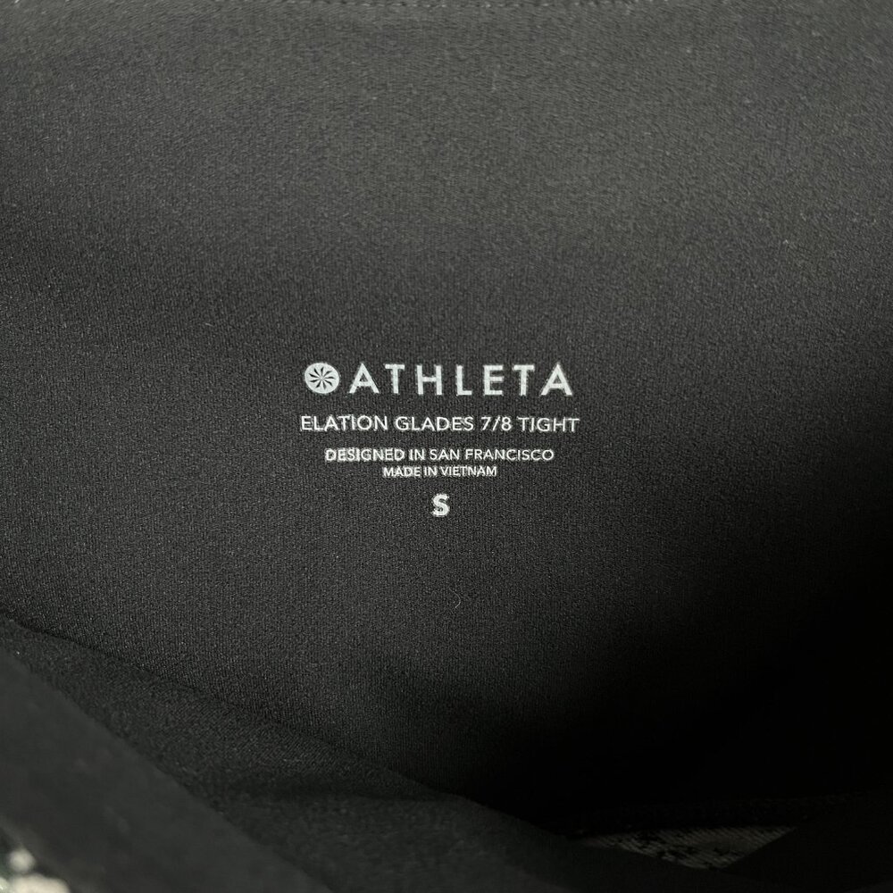 Athleta Elation Glades 7/8 Tight Women's Size S Black Gray Athleisure Gym - Picture 3 of 9